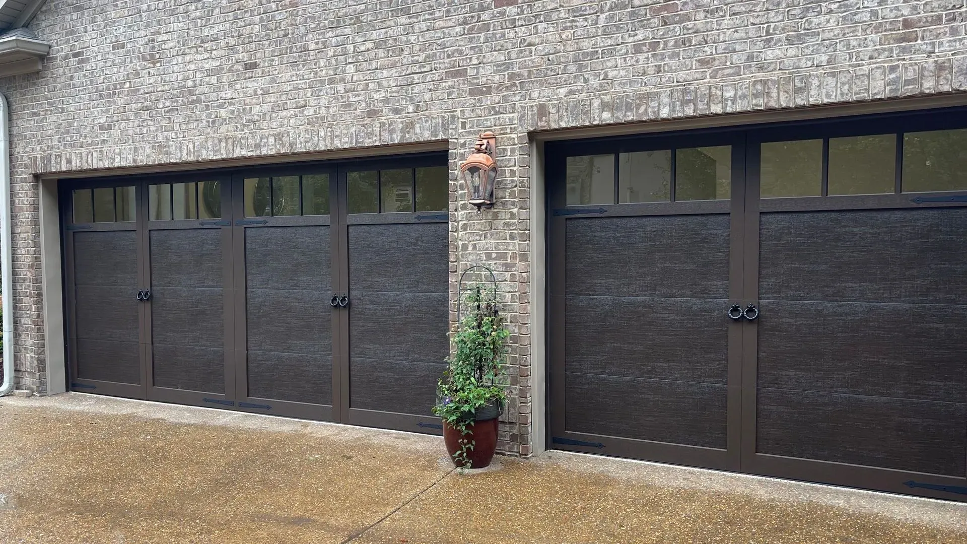 Black wood garage doors